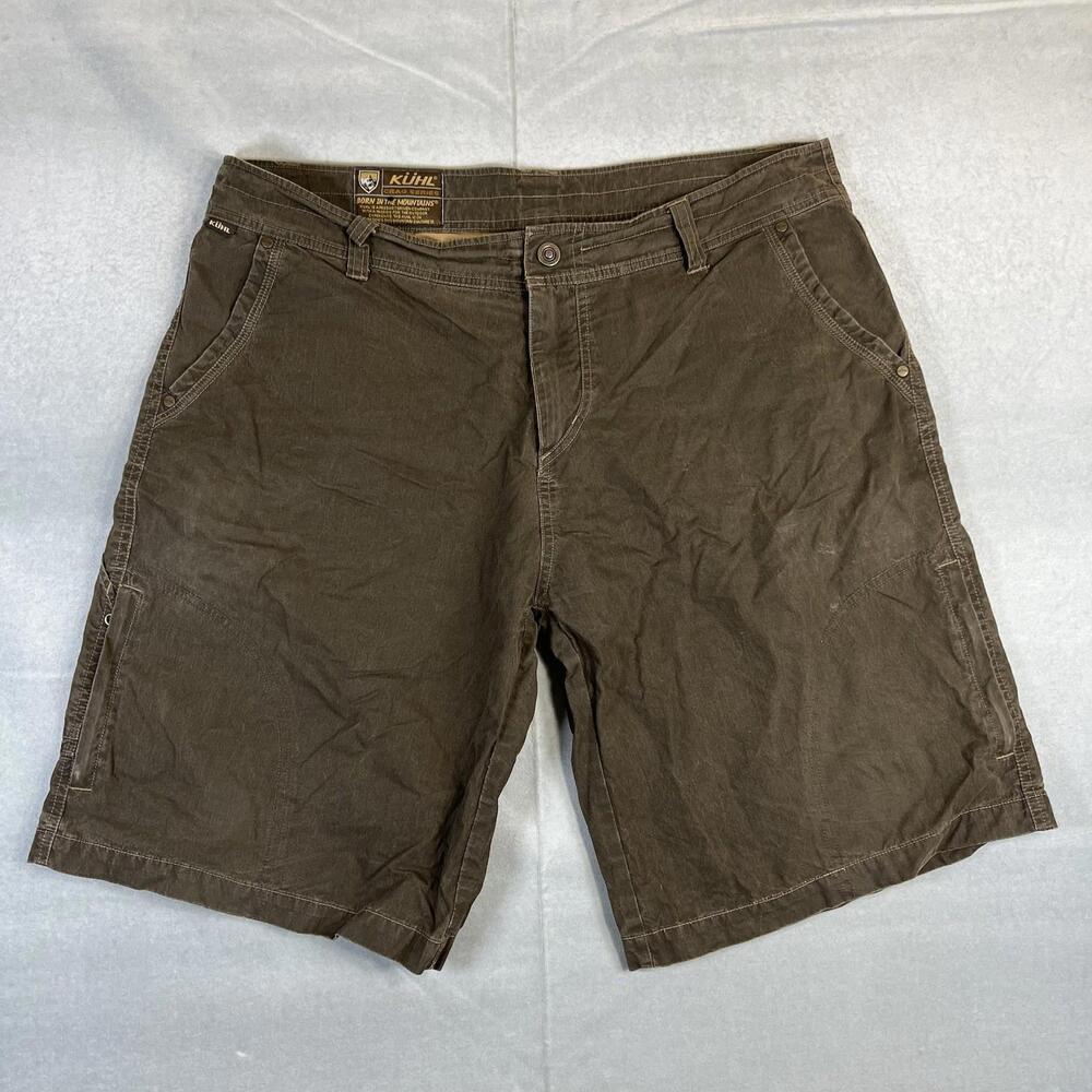 Kuhl Crag Series Shorts Mens 38 Brown Ramblr  10.5" Inseam Hiking Rock Climbing